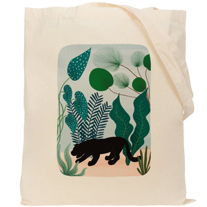 Puma in the jungle reusable, cotton, tote bag