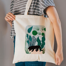 Load image into Gallery viewer, Puma in the jungle reusable, cotton, tote bag
