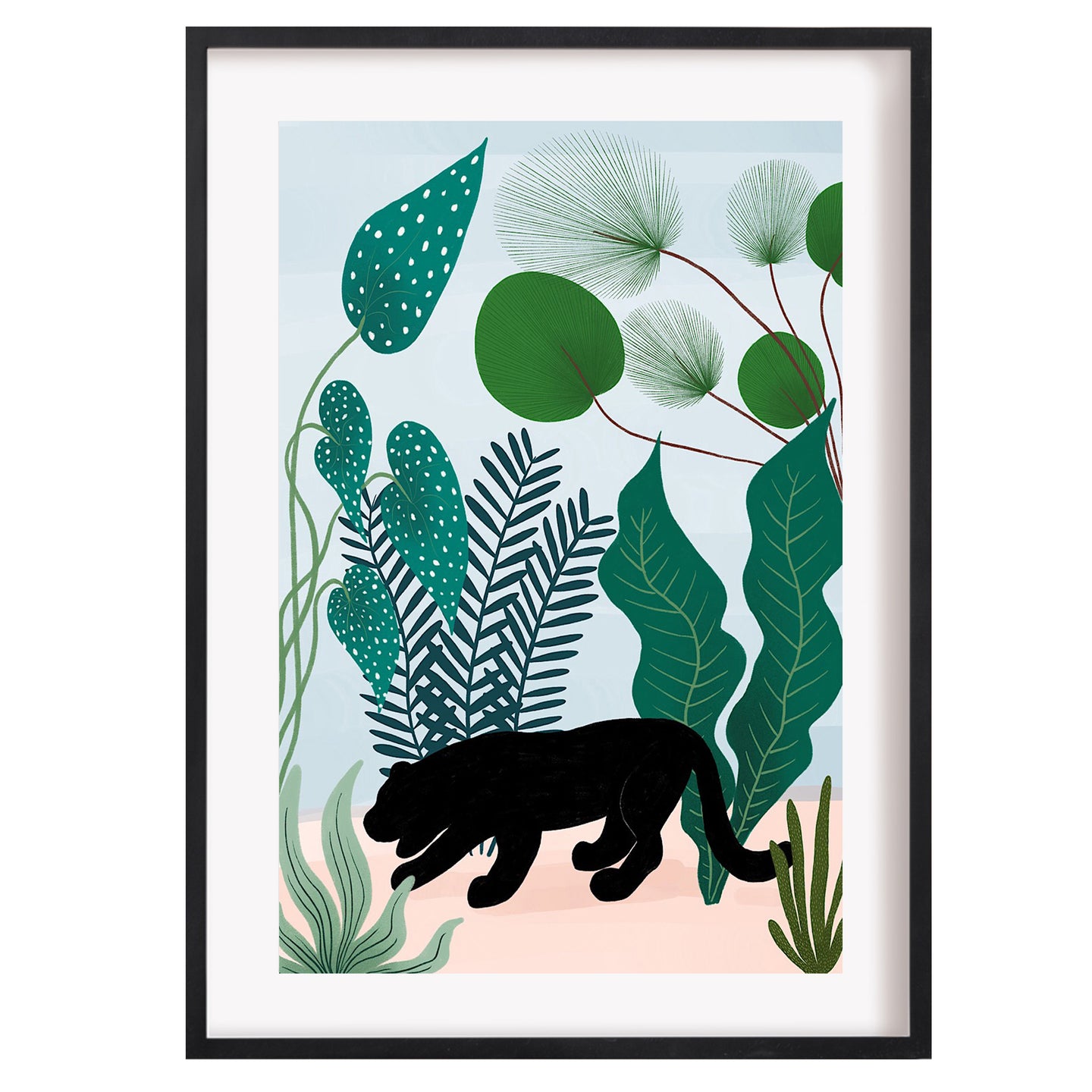 Puma in the jungle art print