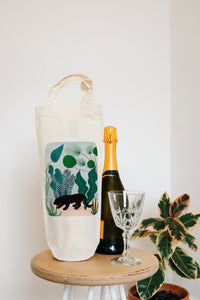 puma in the jungle bottle bag - wine tote - gift bag