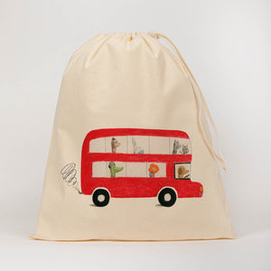 Kids bus drawstring bag