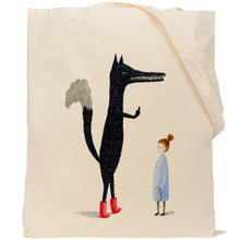 Load image into Gallery viewer, Rude wolf reusable, cotton, tote bag
