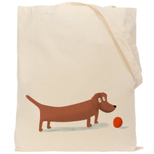 Load image into Gallery viewer, Sausage dog reusable, cotton, tote bag
