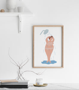 Lady in the shower art print