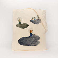 Load image into Gallery viewer, Space animals reusable, cotton, tote bag
