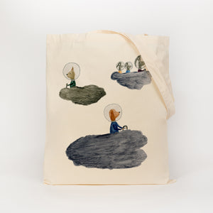 Space animals reusable, cotton, tote bag