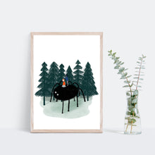Load image into Gallery viewer, Spider in the forest art print
