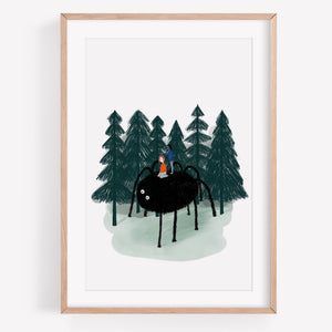 Spider in the forest art print