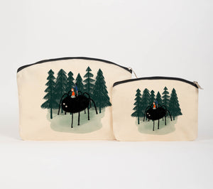 Spider in the forest cosmetic bag