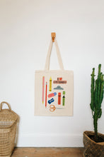 Load image into Gallery viewer, Stationery reusable, cotton, tote bag
