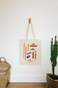 Stationery reusable, cotton, tote bag