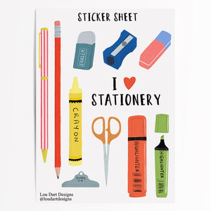 Stationery sticker sheet