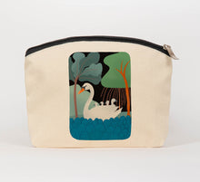 Load image into Gallery viewer, Swan with babies cosmetic bag

