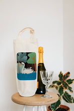 Load image into Gallery viewer, Swan and cygnets bottle bag - wine tote - gift bag
