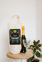 Load image into Gallery viewer, swans on lake bottle bag - wine tote - gift bag
