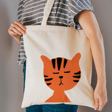 Load image into Gallery viewer, Tiger head reusable, cotton, tote bag
