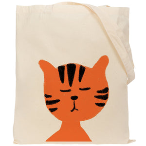 Tiger head reusable, cotton, tote bag