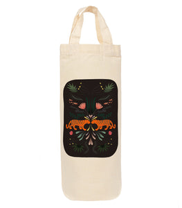 Tiger bottle bag - wine tote - gift bag