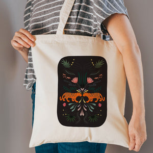 Tiger reusable, cotton, tote bag