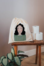 Load image into Gallery viewer, Vintage lady drawstring bag
