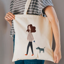 Load image into Gallery viewer, Dog walker reusable, cotton, tote bag
