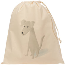 Load image into Gallery viewer, White dog drawstring bag
