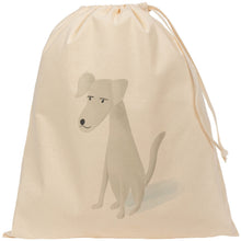 Load image into Gallery viewer, Kids white dog drawstring bag

