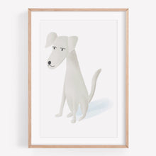 Load image into Gallery viewer, Print of a grey dog sitting down
