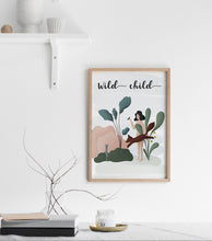 Load image into Gallery viewer, Print of a naked lady standing behind and surrounded by plants and animals 
