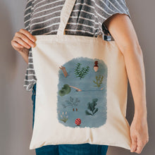 Load image into Gallery viewer, Wild swimming reusable, cotton, tote bag

