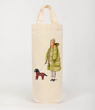Load image into Gallery viewer, Winter dog walking bottle bag - wine tote - gift bag
