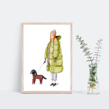 Load image into Gallery viewer, Dog walking art print
