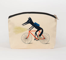 Load image into Gallery viewer, Wolf on bike cosmetic bag
