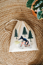 Load image into Gallery viewer, Wolf on a bike drawstring bag
