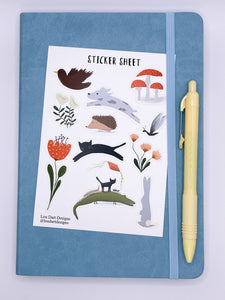 Animals and plants sticker sheet