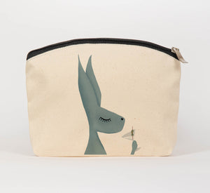 Hare with cocktail cosmetic bag