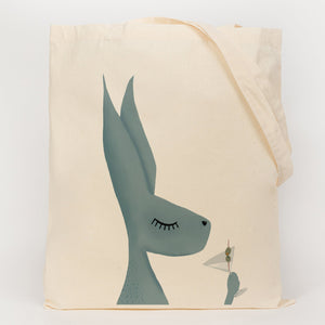 Hare with cocktail shopping bag 
