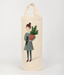 cat plant lady bottle bag 