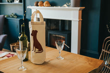 Load image into Gallery viewer, Brown dog wine tote 
